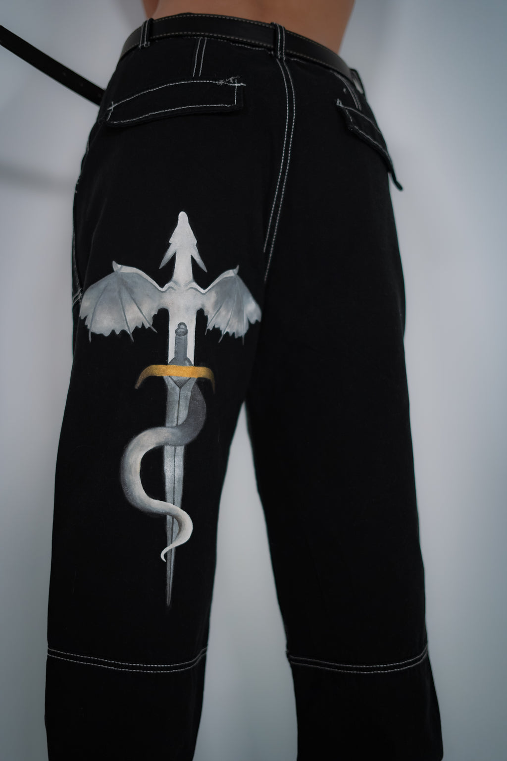 "Mini Dragons" Unisex Black Jean