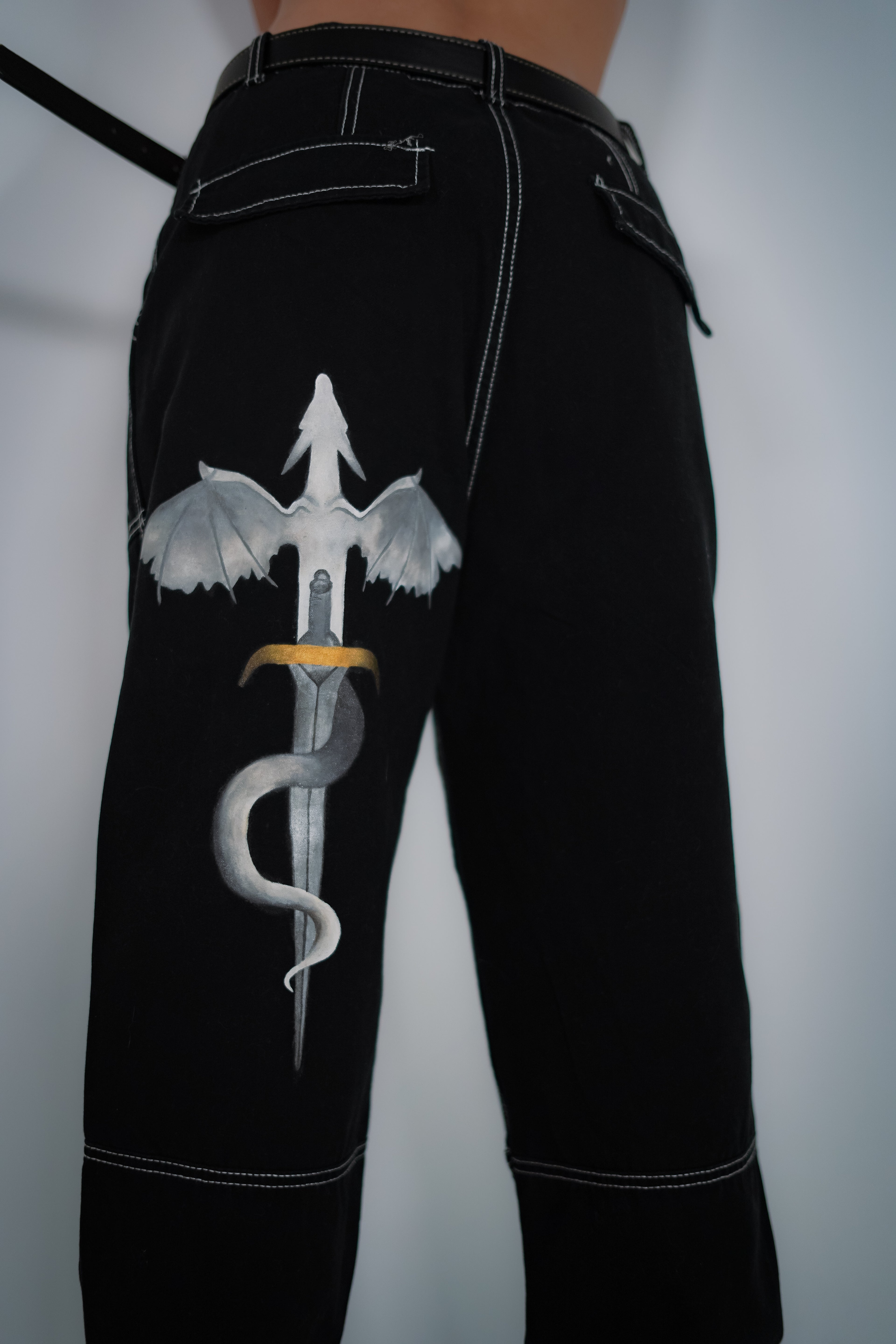 "Mini Dragons" Unisex Black Jean