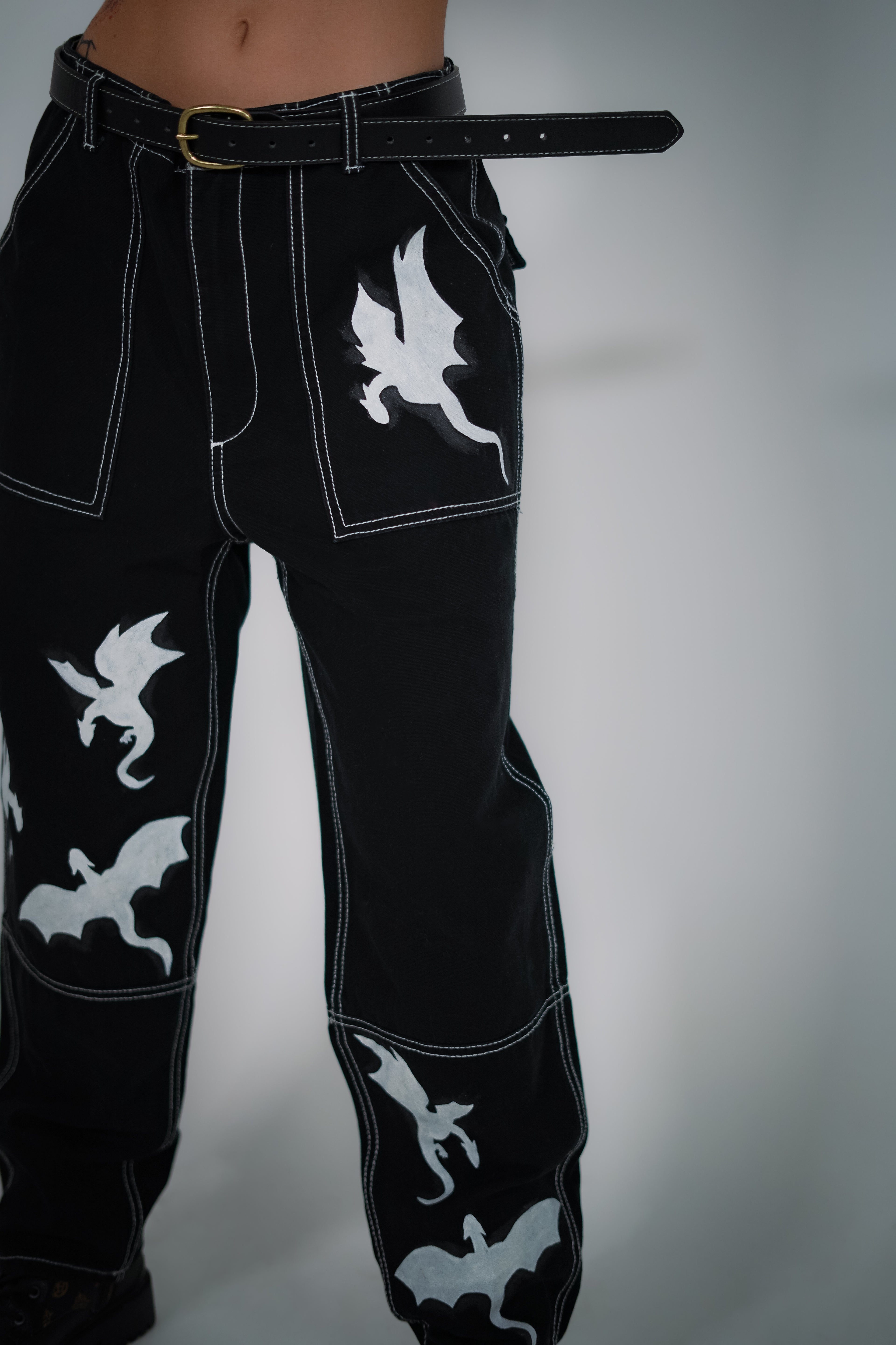 "Mini Dragons" Unisex Black Jean